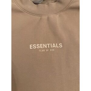 Fear of God Essentials Sweatshirt Tan Mock Neck Oversized Pullover XL